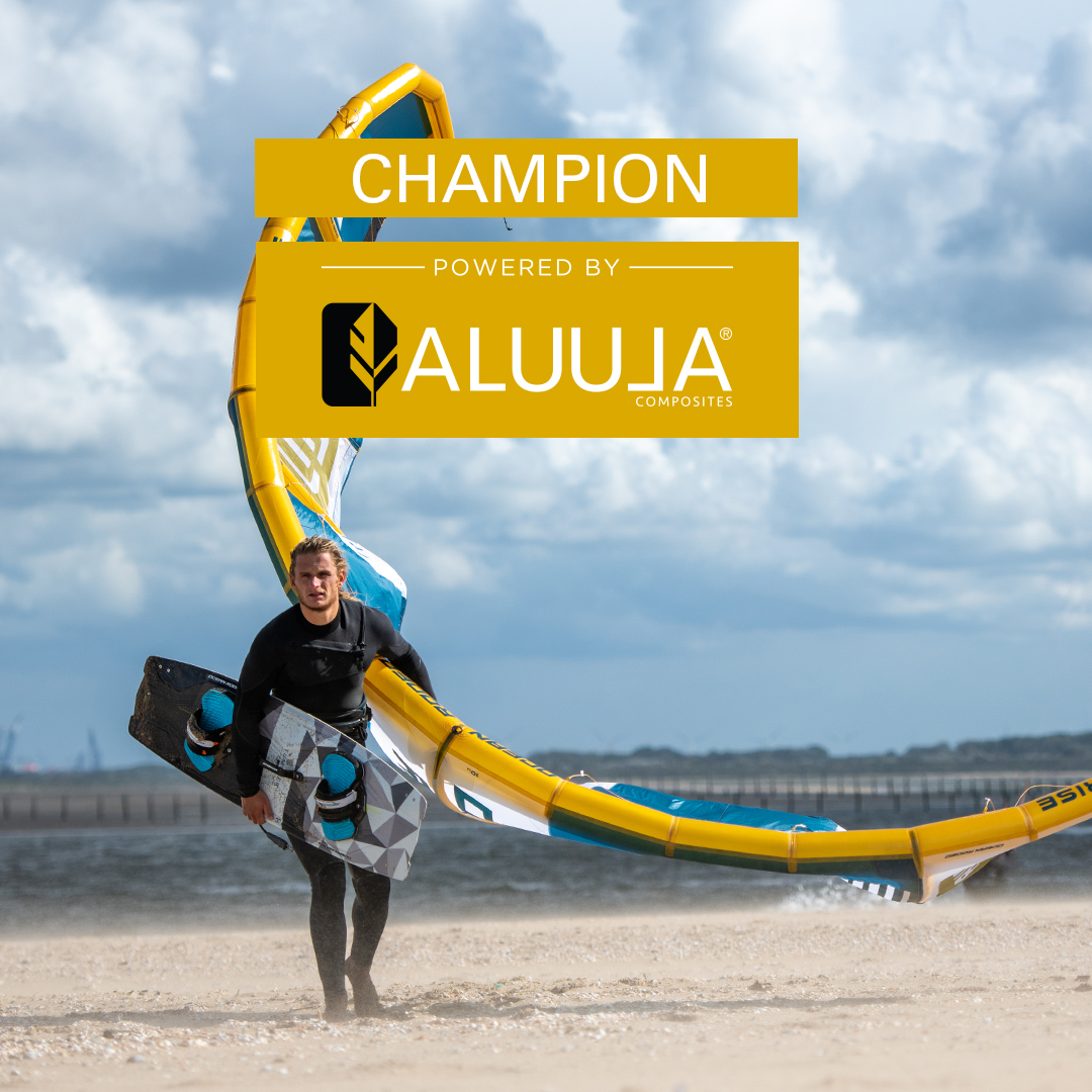 2023 is off to a Golden beginning for ALUULA partner <a href="/oceanrodeo/">Ocean Rodeo</a>, who’s ALUULA Gold™ powered kite just sailed into World Tour Champion status at the Big Air Kite League Tour. Congratulations Giel Vlugt!
Learn how ALUULA is transforming Wind Sports: aluula.com/wind/