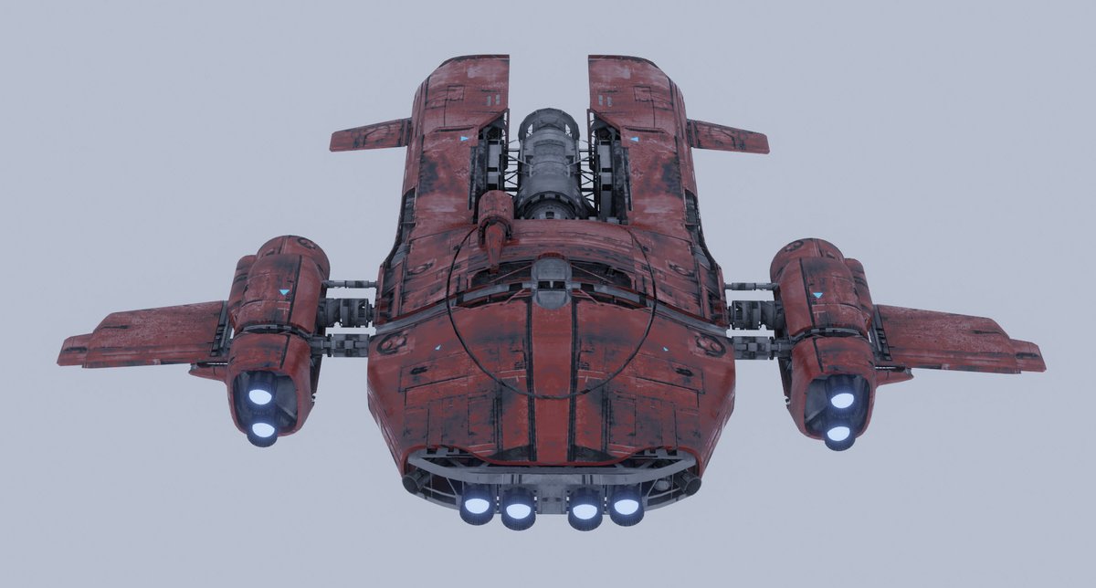 Today something more recent. I did that during the holidays, based on a cool design by <a href="/sparth/">SP</a>.

#artistsoninstagram #conceptart #spaceship #design  #blender #eevee #space #vehicledesign #sciencefiction