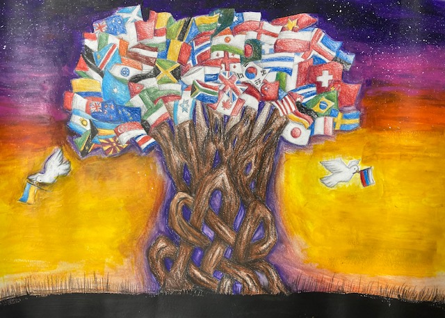 Lions Club International Peace Contest: Taylor Wishiks artwork placed first at Smith School. Her beautiful piece moved onto the next level of the contest where the theme this year was Lead with Compassion. Congratulations Taylor! 
@RSDNJArts
 
<a href="/RSDsmithschool/">Smith Middle School</a>