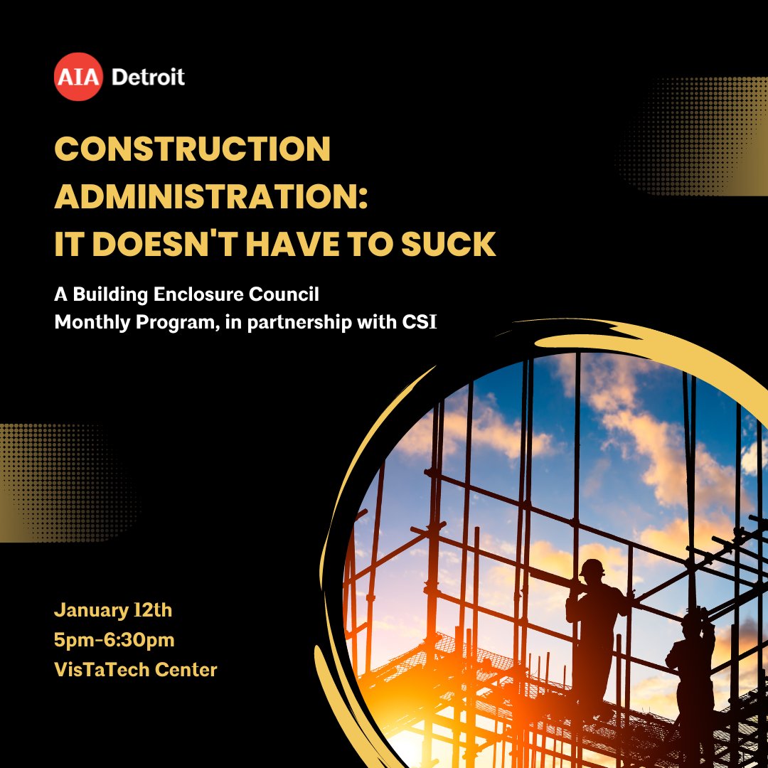 AIADetroit's tweet image. This panel discussion will highlight a team of professionals, including an architect, specifier, contractor, subcontractor, and commissioning agent, who worked together on a project… and liked it!

RSVP Here: lnkd.in/geEEakZy

#detroitarchitecture #detroitconstruction