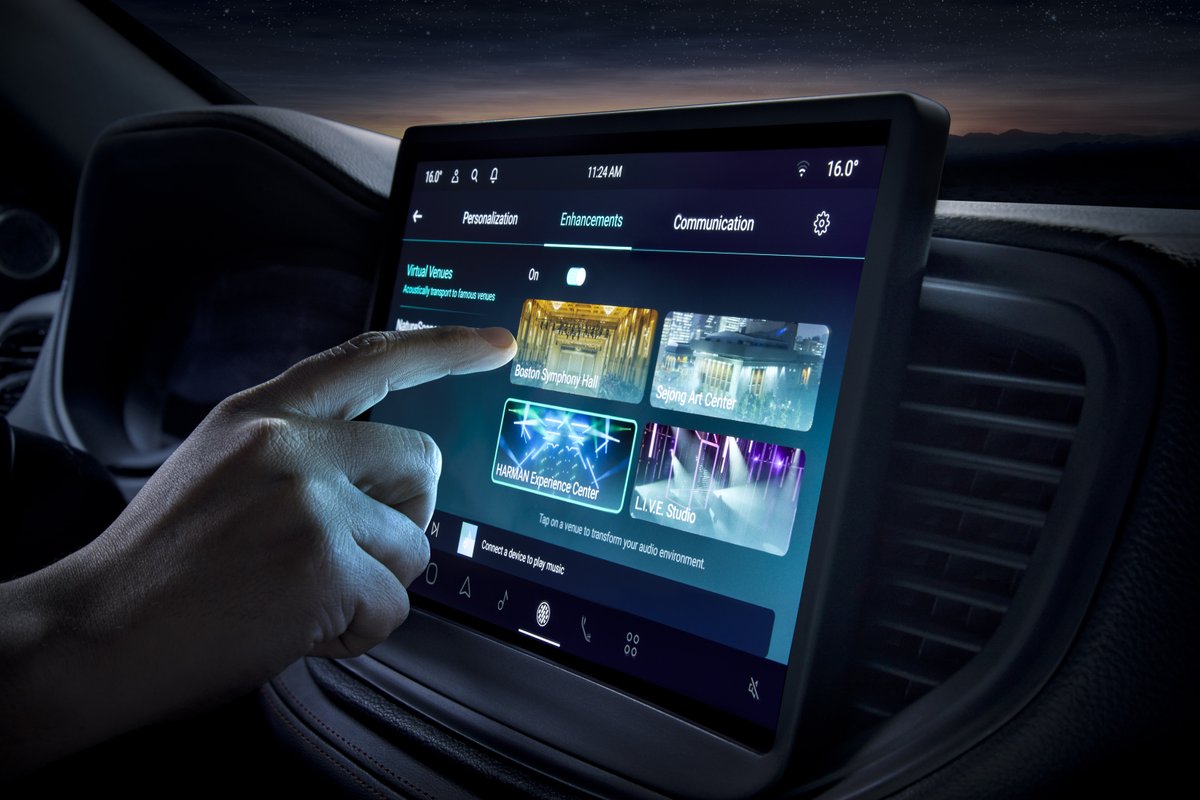 Harman's tweet photo. Introducing Ready on Demand, an industry-first software platform that allows consumers improve in-vehicle experiences and personalize their vehicle with premium audio features at any time: https://t.co/HsR13PGUlb #HARMANEXPLORE #HARMANEXPLORE2023 https://t.co/i5YKkCMvWN