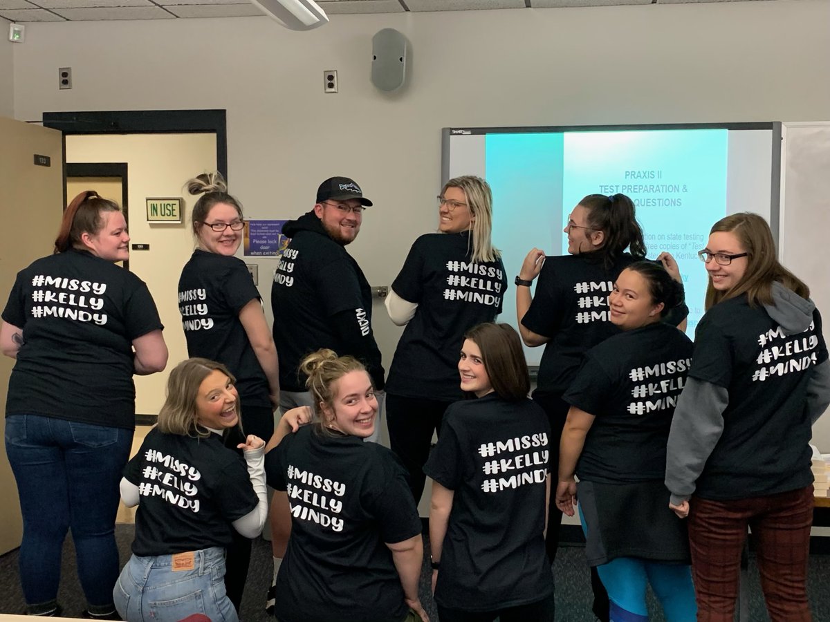 nkucoe's tweet photo. Teacher candidates in our Special Education program this fall created t-shirts for their cohort to spread a message about inclusion and to show their love and respect for three of their professors featured on the back: Dr. Missy Jones, Kelly Flynn, and Mindy D’Amico. #NorseUp https://t.co/FcCeY0BvPj
