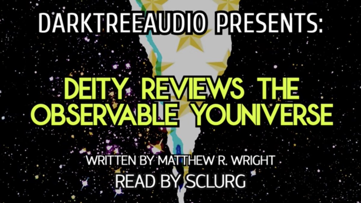 DarkTreeAudio's tweet photo. #Flash! First upload of the #newyear for the #DarkTreeAudio channel goes to a #flashfiction told in a modern #Epistolary style. The tale is called #DeityreviewstheYOUniverse. Read by @sclurg. Give it a listen and give us your thoughts. https://t.co/nlAbPkSE38 https://t.co/yxrz93bRNl