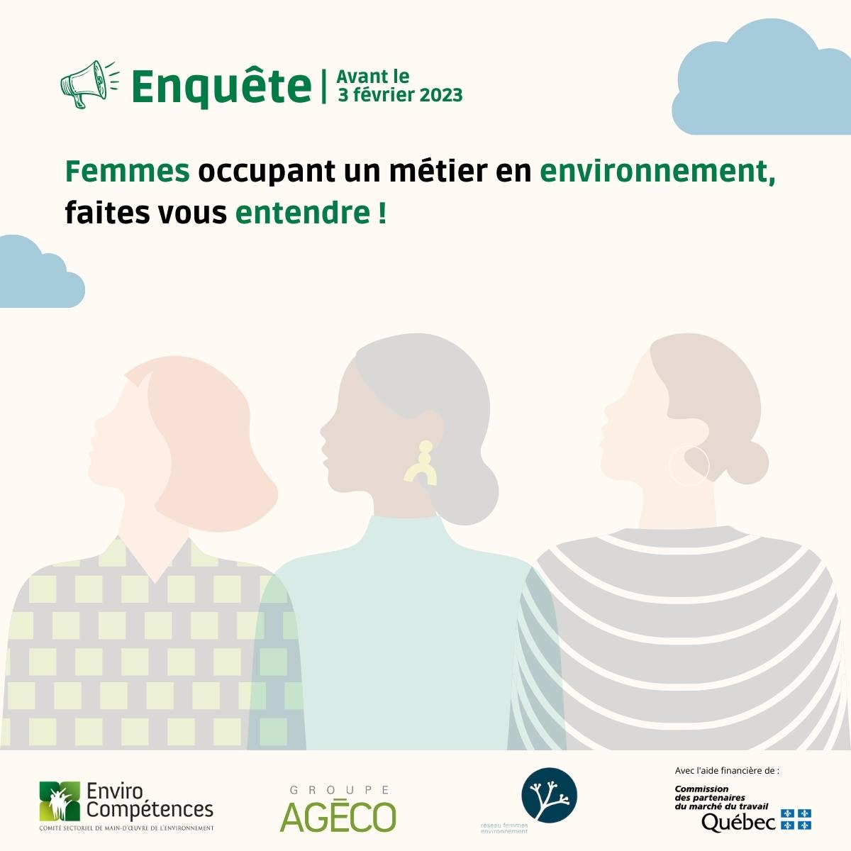 Enviro_Com's tweet photo. �� CETTE ENQUÊTE VOUS CONCERNE SI VOUS ÊTES UNE FEMME, quel que soit le poste que vous occupez dans le secteur de l’environnement, peu importe l’âge, l’ancienneté et le type de secteur d’activité🌱

https://t.co/KjBvwFOxxJ https://t.co/zAlHhDV7CJ
