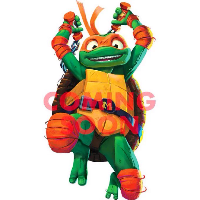 Alright fine, OUR FIRST CLEAR LOOK AT THE TURTLES IN TMNT MUTANT MAYHEM.(And yes Donnie has a sticker of Gojo from Jujutsu Kaisen on his staff). 