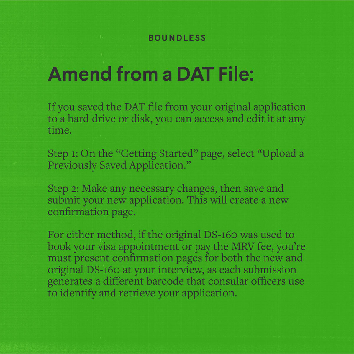 chooseboundless's tweet photo. The U.S. government makes it easy to file your Form DS-160, Nonimmigrant Visa Application, entirely online. Here’s how to edit your application after you’ve submitted it online. #boundlessimmigration #immigration https://t.co/mDNdYyMhYZ