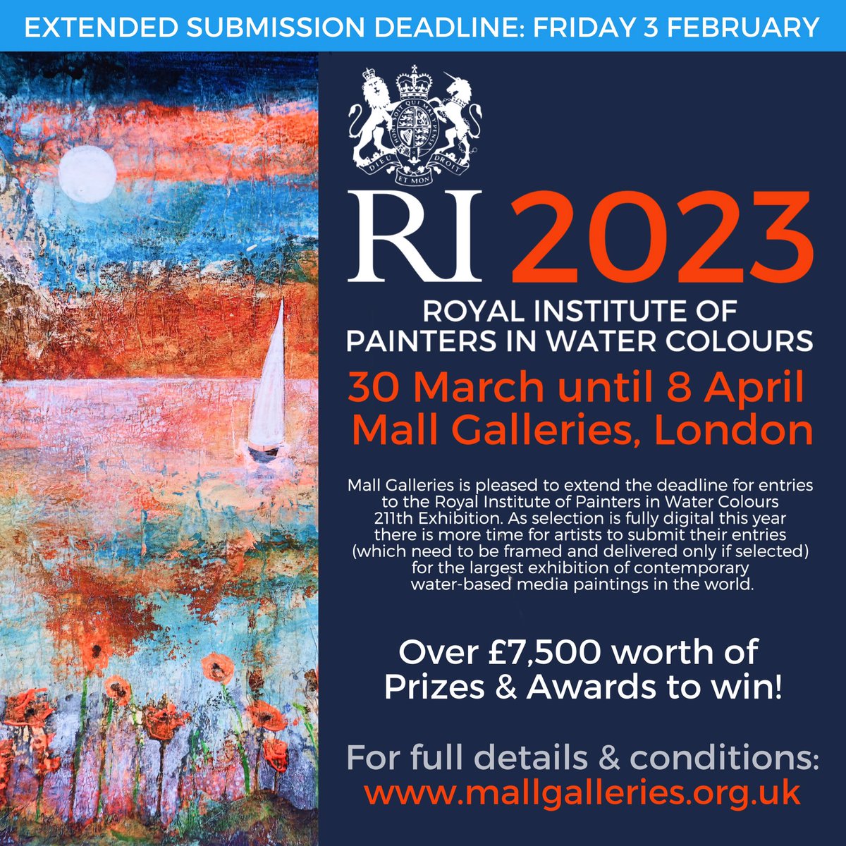 Open Call... submit your work to the 2023 RI exhibition. Less than a month until entries close on Friday 3 February.
Link here:
mallgalleries.org.uk/call-for-entri…
