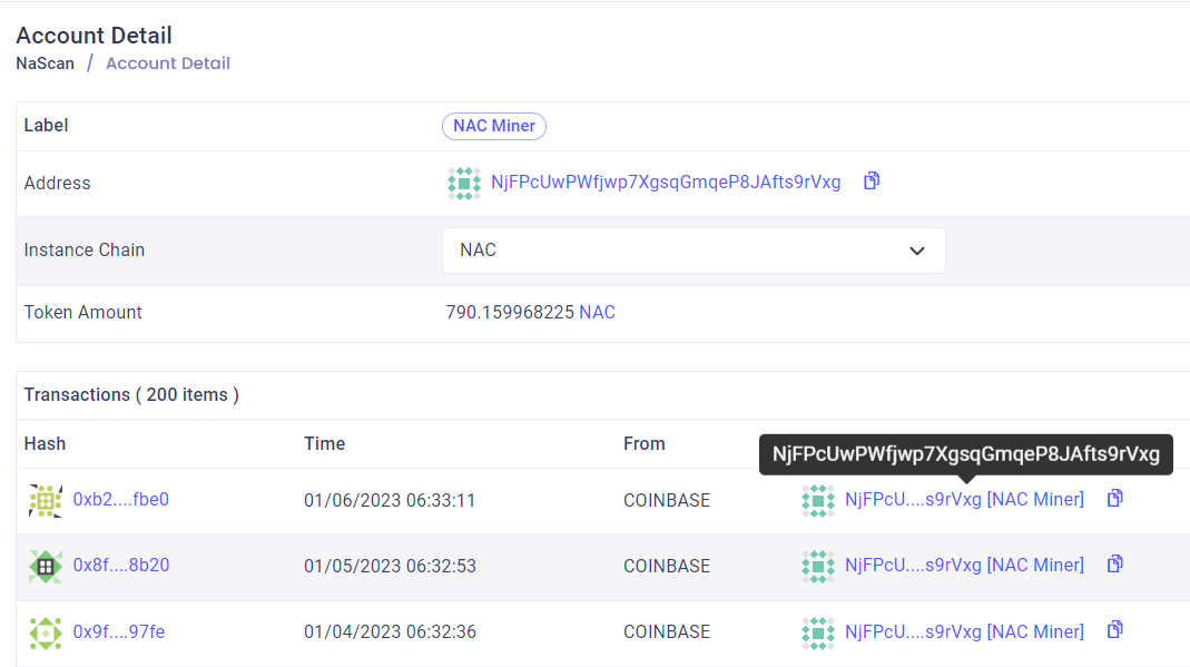 nirvana_chain's tweet photo. 💙NaScan Changelog💙
1. The miner wallet address will be bound to #NAC Miner tag
2. List data will be displayed responsively in mobile mode
🔗Case link: https://t.co/A6U2HhQSb3
#NAC #NaChainGlobal https://t.co/zZmYs5gRVj