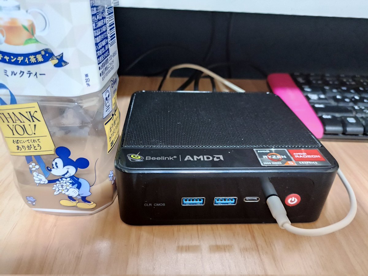 tmw_a_taka's tweet photo. Beelink SER5 5600H
というミニPCを買いました😄

こんなにコンパクトでもサクサク動作して静かなので、満足です‼️
後は故障せずに長く使えればいいな～

#ミニPC
#Beelink
#ser5 https://t.co/pZCVpgozQS