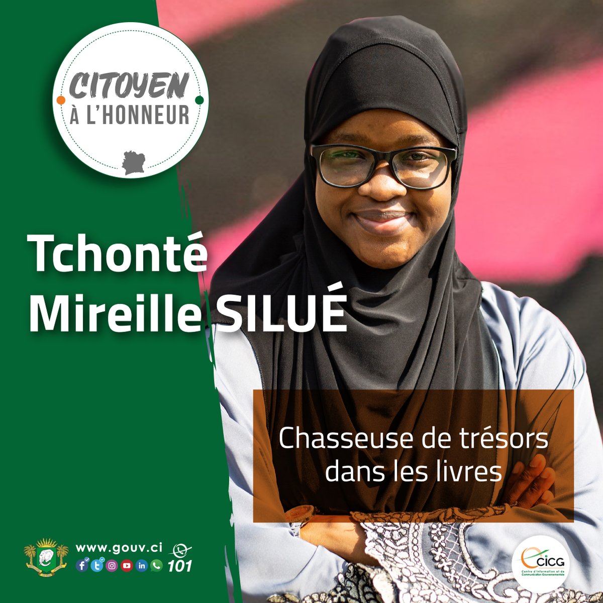 Gouvciofficiel's tweet photo. #Société | Citoyen à l’honneur, Tchonté Mireille Silué : Chasseuse de trésors dans les livres

En savoir plus ➡️ https://t.co/YkUv5qmbap

#CICG #GouvCI https://t.co/bB8DI2pynO