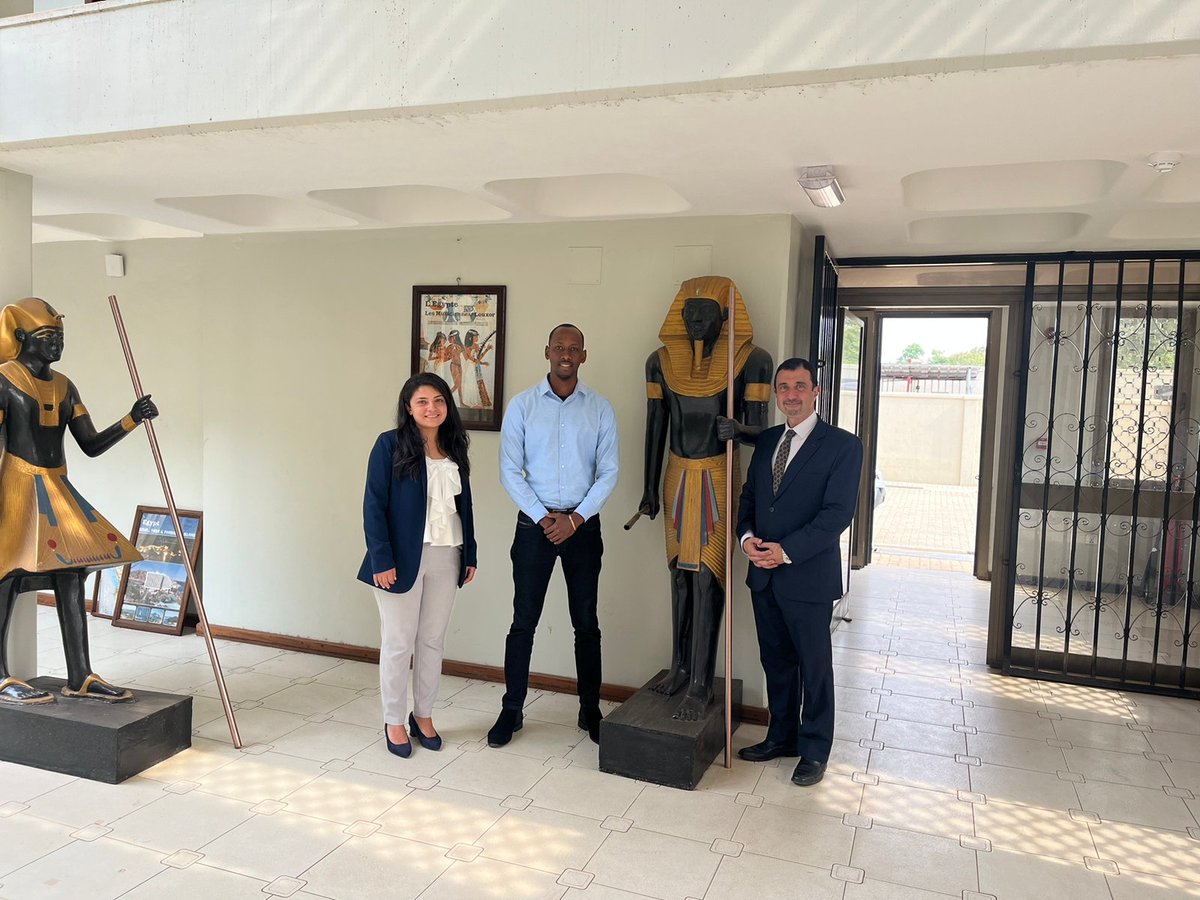 ItekaYouth's tweet photo. The CEO of #ITEKA this Friday 20th had the courtesy visit to th Egyptian Embassy to Rwanda. Thy had productive talks on the potential cooperation between Embassy and ITEKA Youth https://t.co/VJKG3CDdDB  between w're together on Friday 27th at #ItekaAfricanCulturalFestival https://t.co/xRw6SKxSuC
