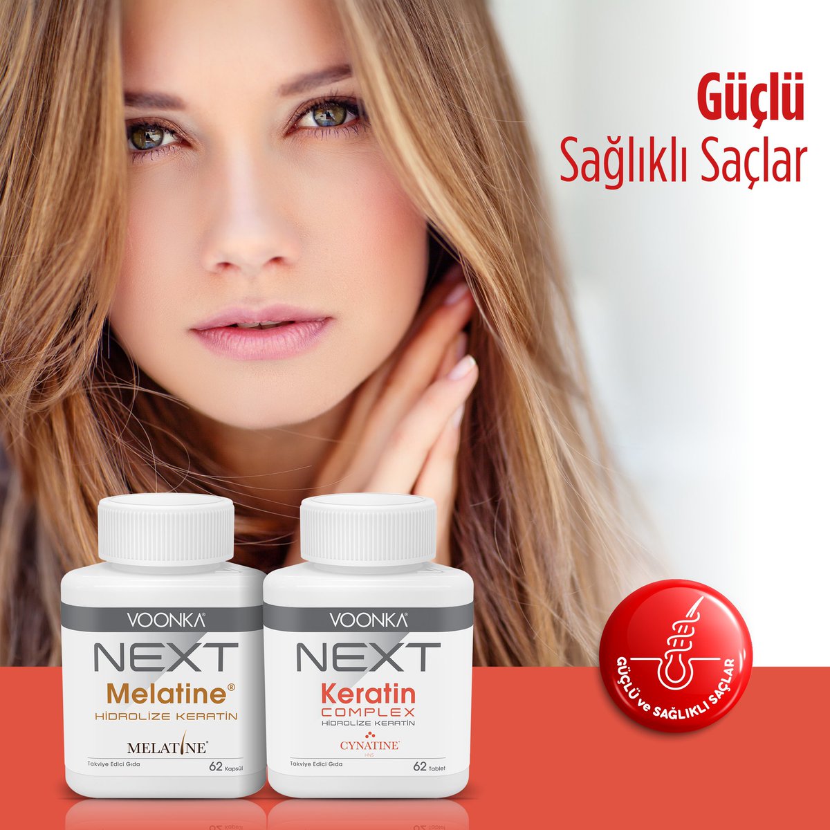 Voonka Next Keratin Complex ile Voonka Next Melatine Hidrolize Keratin’i birlikte kullanıldığında yıpranmaları onarmaya yardımcı olur ve saçların nemini destekler. Voonka Next Melatine Hidrolize Keratin ise doğal saç rengini korumada fayda sağlar.
#VoonkaNext #KeratinComplex