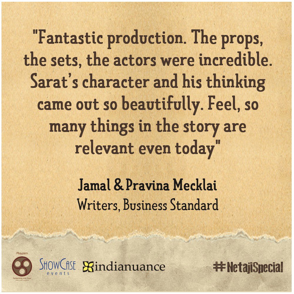 events_showcase's tweet photo. SHARING SOME AUDIENCES REACTIONS ON - THE BOSE LEGACY

Watch this space &amp; stay tuned to know more

nanni.singh@showcaseevents.in
aishwarya@indianuance.com

+91 76786 64136

#netajispecial #theatre #subhaschandrabose #netaji #play #rare #history #event #eventplanner #experience https://t.co/eb33reZayE