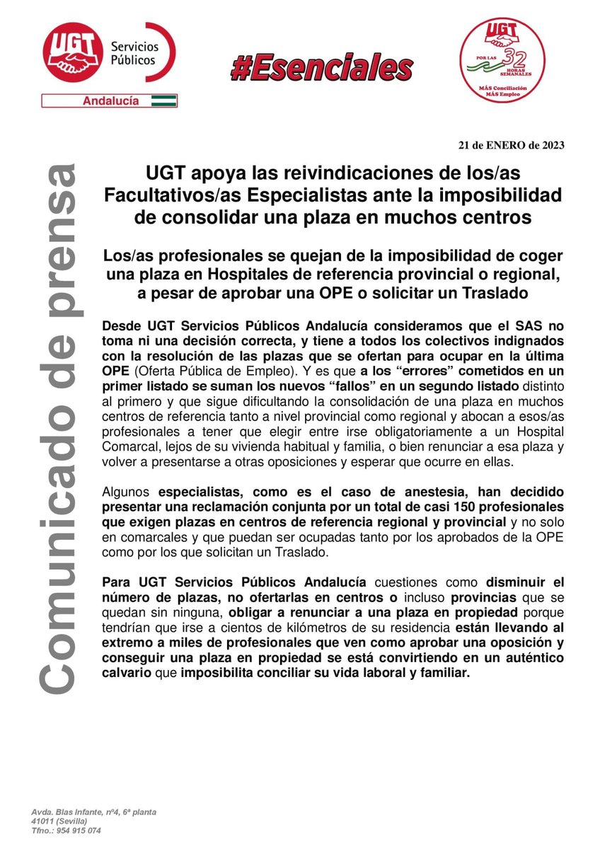 Ugt_A_Sanidad's tweet photo. No se puede gestionar peor la adjudicación de plazas. https://t.co/Sgpa7Rps48