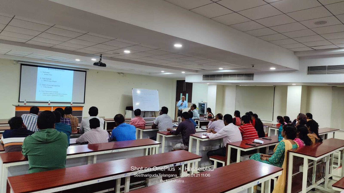 CMRITTelangana's tweet photo. Expert talk on Best Practices of High-quality Research at CMR Institute of Technology

#CMRInstituteofTechnology https://t.co/KLoRMzwdh1