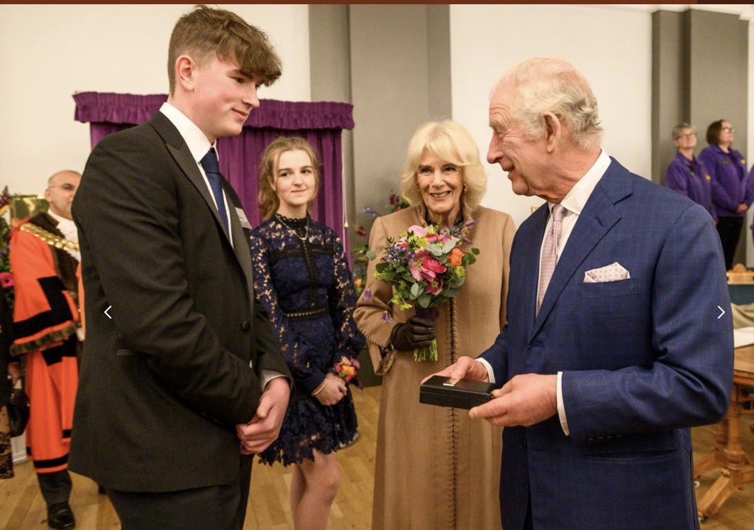 Very proud of Lucie & Harry from our Youth Bereavement Cafe who had the honor of being gift bearers to The King & Queen Consort.
We were extremely honored to be invited to be in the room to meet them. 
#RoyalVisitBolton @boltoncouncil @RoyalFamily @thisladywill #griefawareness
