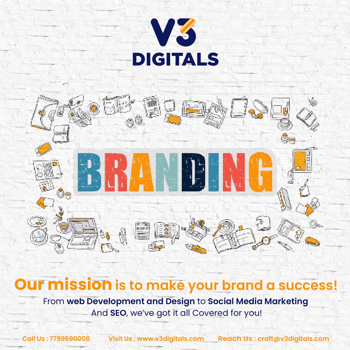 V3digitals's tweet photo. Branding is important for business. V3 digitals mission is to make your brand a success. Let us help you create a brand that customers will love.

For more details 
Visit: https://t.co/cehToUUzbg
Contact Us: +91-7799590008

#V3digitals #branding #businessgrowth #DigitalMarketing https://t.co/me9jl8213a