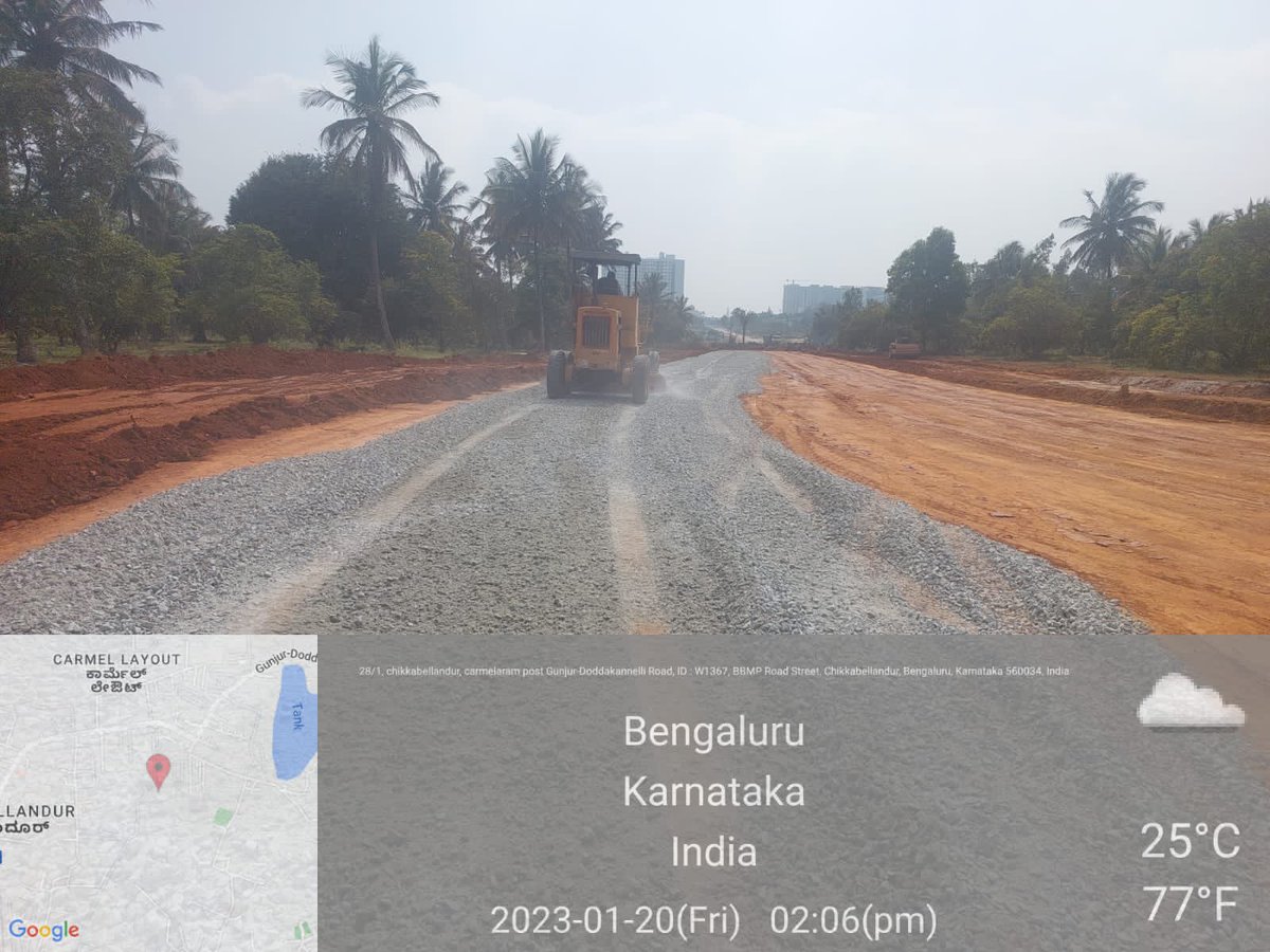 Road works in full swing in the final stretch of the CDP road from Chikkabellandur to Sarjapur Road. Once completed, this road will provide a big relief for thousands of Commuters
<a href="/ArvindLBJP/">Aravind Limbavali</a> <a href="/manoharGABJP/">Manohara reddy</a> <a href="/JCREDDYPK/">JAYACHANDRA REDDY</a>  <a href="/Clementcjayakum/">Clement C Jayakumar</a>