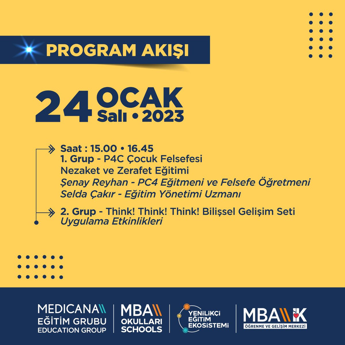MBA Anaokulları Yenilikçi Eğitim Ekosistemi Öğretmenlerine Özel Multidisipliner Gelişim Akademileri 23 Ocak’ta Başlıyor!

#MBAOkulları #MedicanaEğitimGrubu
#MBAYenilikçiEğitimEkosistemi #BaşarıTasarımı