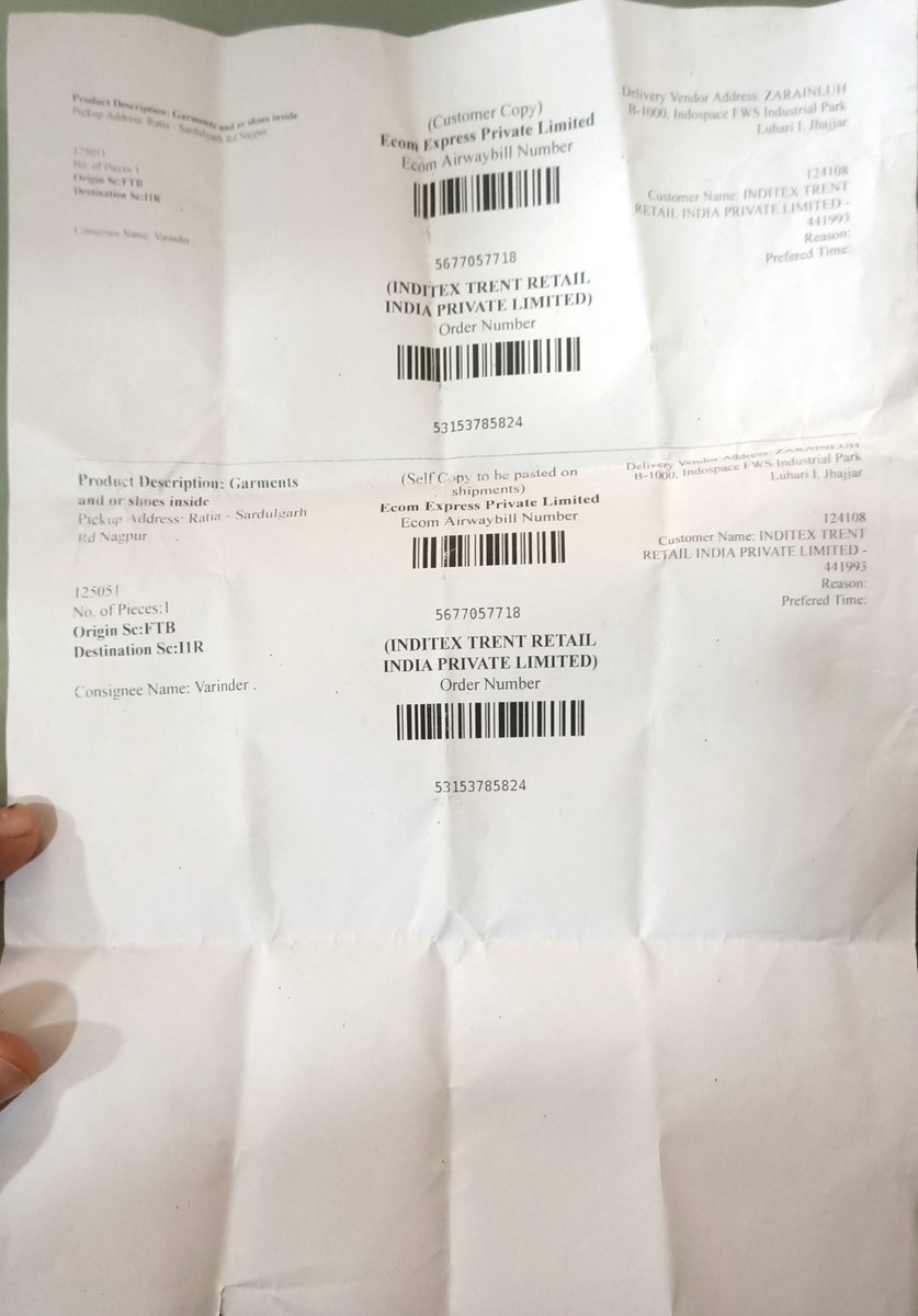 Varinder7686's tweet photo. @ZARA_Care I have returned my shoes and didn't get my refund till now my AWB: 5677057718 https://t.co/f16SkIhTVY