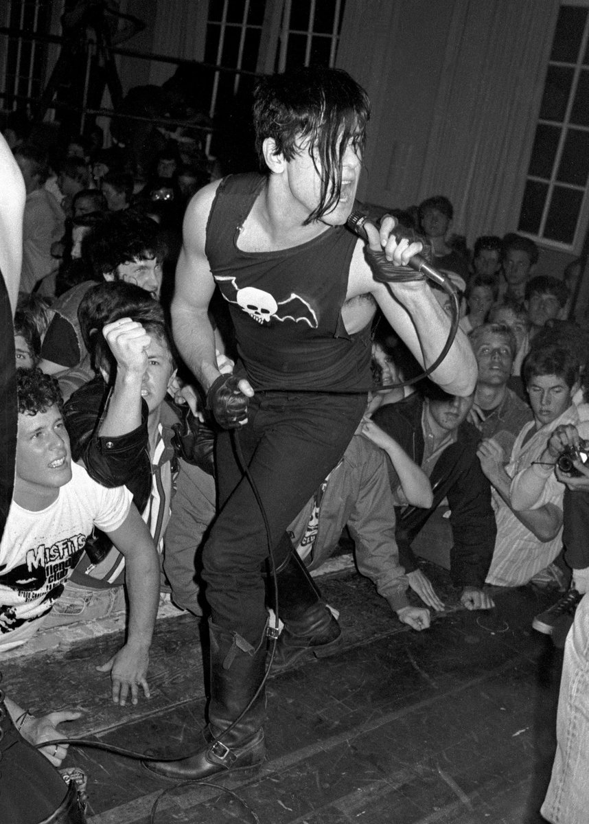 40 years ago Glenn Danzig of The Misfits at the Goleta Community, Center, January 21, 1983. Photo by @alisonb98 #punk #punks #punkrock #misfits #glenndanzig #history #punkrockhistory #otd