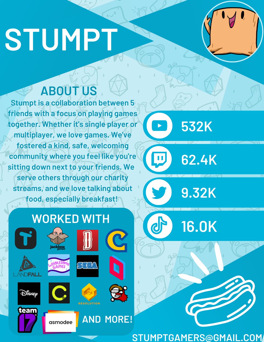 Stumptgames's tweet photo. Ooooh, we just made a cute new #streamerkit for us to use for people who are looking for content creators.
What do you all think? https://t.co/UihKplPSF0