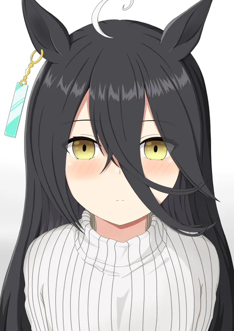 じっと見つめ合って…#ウマ娘  #マンハッタンカフェ 