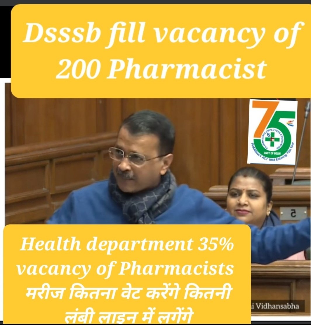 35% #vacantpost of #Pharmacists @CMODelhi @ArvindKejriwal
only 683 regular staff out of total sanctioned post 1142 (pending revision since ages)
Out of these 683 
100-130 retirement year 2023.
#RecruitmentDrive be expedited for 200+ Pharmacistregularpost #dsssb 
@LtGovDelhi