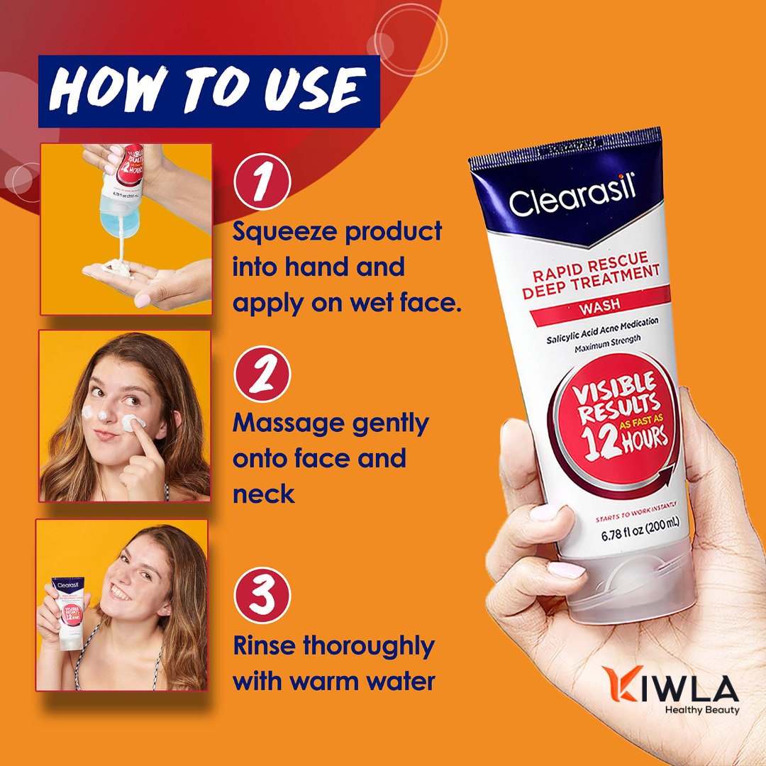 Clearasil Ultra Rapid Action Daily Face Wash 6.78 oz
.
.
.
#facewash #clearasil #rapidaction #pimples #pimplefree #skincare #facecleanser #cleanser #salicylicacid #acne #saturday #welovekiwla #thekiwla @thekiwla  
kiwla.com/products/clear…