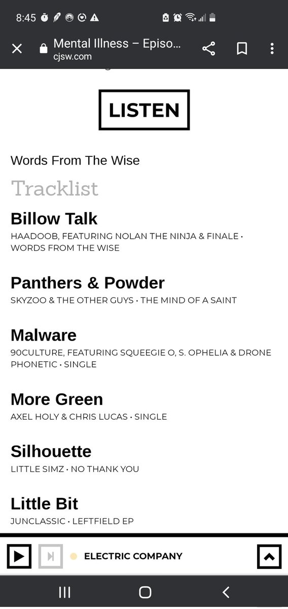 junclassic's tweet image. Posted up amongst good company. Shout to #Mentalillness #CJSW for rockin "Little Bit" off the LeftField EP.