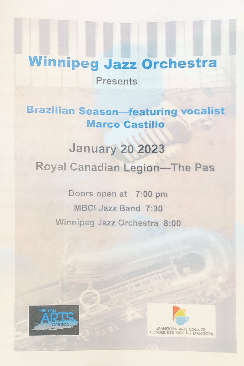 AlMclauchlan123's tweet image. Thanks @WpgJazzO for coming north to celebrate the “Fifth Season” with us in #ThePas. Also thanks for showing our local students what they can aspire to be! #DiscoverThePasOCN.