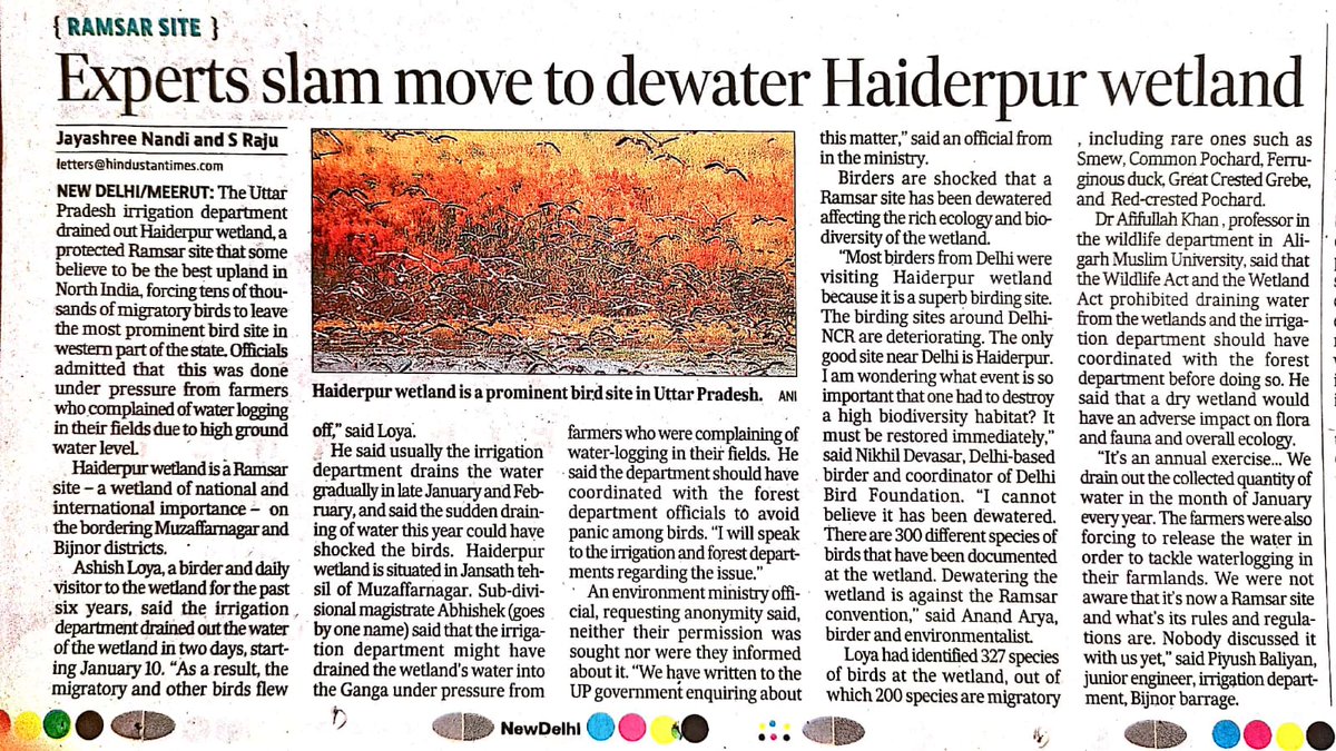 sumitdookia's tweet photo. Haidarpur Wetland as well se Ramsar Site. @RamsarConv @TaejMundkur @WWFINDIA @dipankarghose @rameshpandeyifs
@WetlandsInt
@RiteshEconomics
Irrigation Dept says that they are totally unaware about its Ramsar Site Status. https://t.co/Pfelj9r6Qq