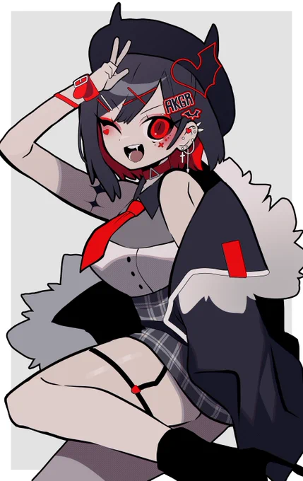 色んな絵柄でocの赤刈ちゃんを描いてみました。どっちが好きですか? 