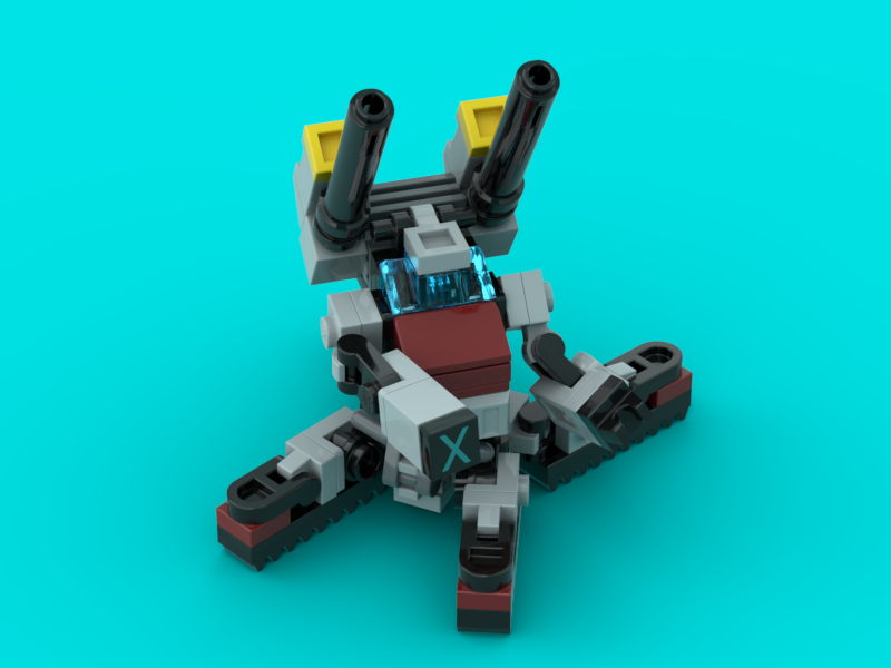 Returnethtobase's tweet photo. HT-01SPA Ruschia Quad Tank, purpose built conversion kit for damaged or surplus Ruschia to fill a specialized artillery role. Inspired by Starcraft siege tanks and Mobile Suit Gundam's Guntank. #LEGO #mfz #mf0 #Mecha https://t.co/XOARkRVcQk