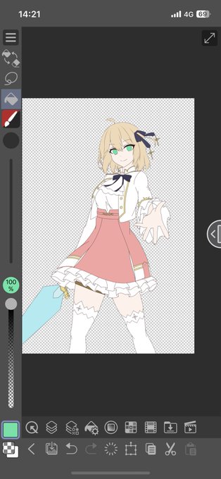 ちょっと髪とか細かい所の色納得いってないけど色置いた! 