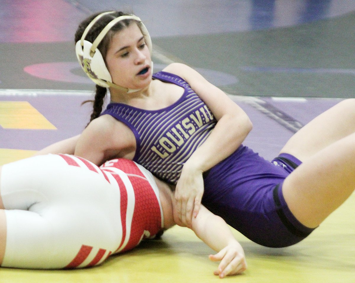 JournalHardin's tweet photo. Louisville GWR's Payton Thiele won the 100-lb title at today's Louisville Girls Invite. Payton collected one pin, one tech fall and one major decision. She improved to 35-0. https://t.co/TW696iAVXt