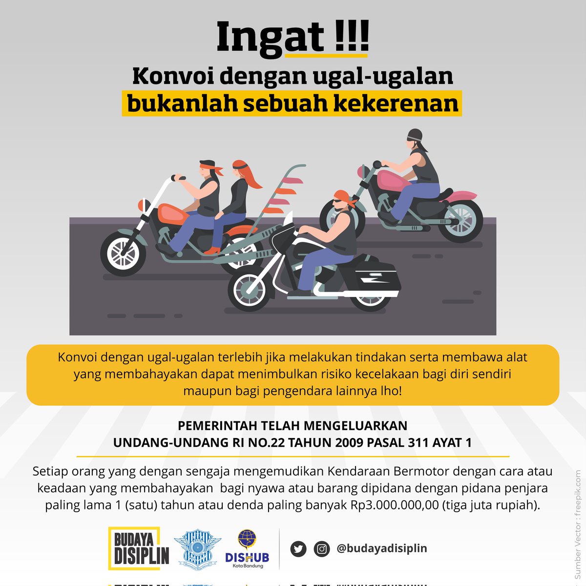 Konvoi atau rollingan memang mengasyikkan, namun jangan sampai menghambat atau membahayakan pengguna jalan yang lain ya ngab! 😉

Keren itu kalo kamu jadi pelopor keselamatan 🙏🏻

<a href="/infobdg/">BANDUNG ᮘᮔ᮪ᮓᮥᮀ</a> <a href="/PRFMnews/">Radio PRFM</a> <a href="/humasbandung_/">Humas Kota Bandung</a> <a href="/txtdaribandung/">TXT dari Bandung</a> <a href="/AtcsBandung/">ATCS Kota Bandung</a>