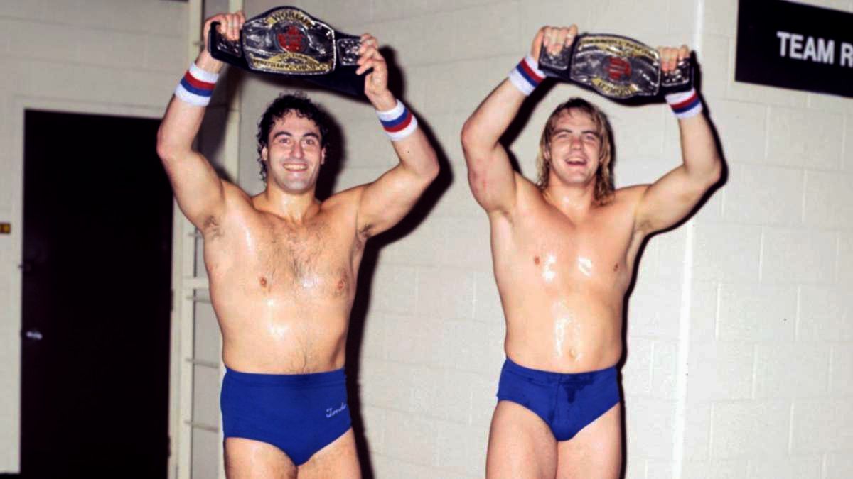 On this day in 1985: The U.S. Express defeated Adrian Adonis & Dick Murdoch to grab the WWF tag team titles! #WWF #WWE #Wrestling #MikeRotunda #BarryWindham