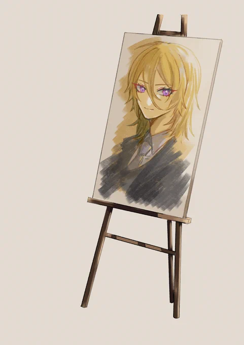 ちなみに立ち絵で8割潰れたイーゼルの絵はこれ HO3くんを超絶可愛く描けたので勿体ない精神で出しておく 