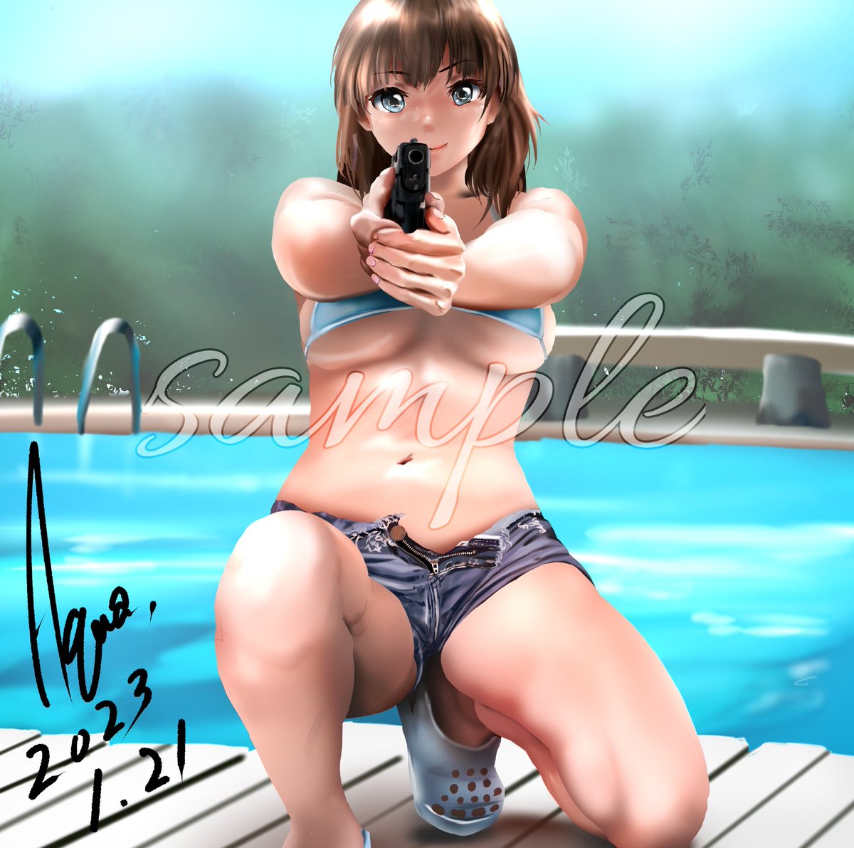 pixivFANBOXで銃と女の子を公開しました! https://t.co/zRAmTgmMnv 