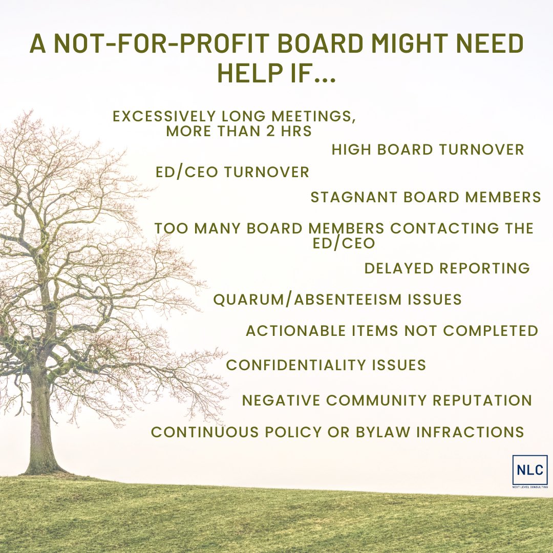 nextlevelleduc's tweet photo. NFP Boars Governance Training might be your solution to the below issues! #nextlevel #whatsyournextlevel #nfp #boardgovernance https://t.co/E3jI8vMlNV