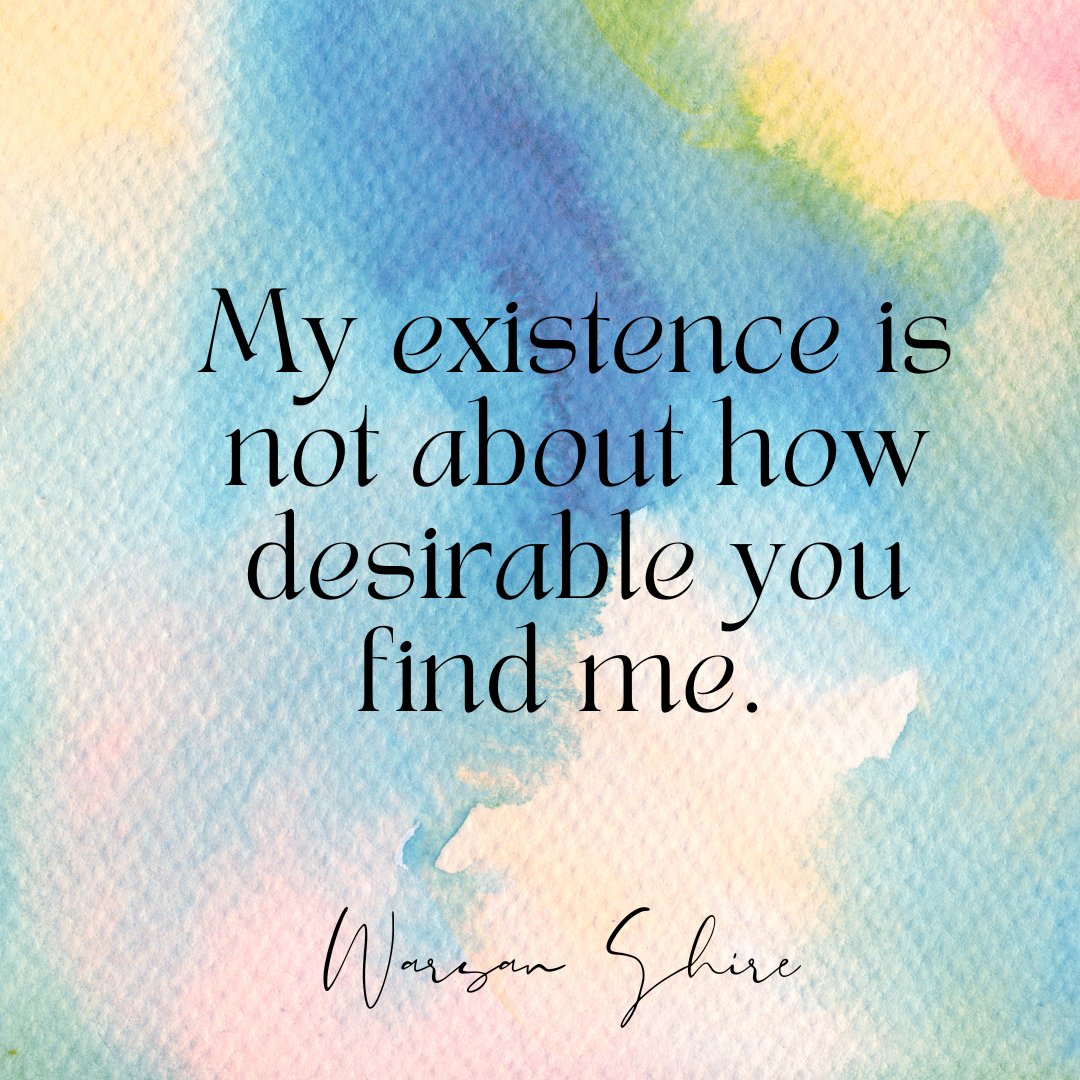 RachelintheOC's tweet photo. "My existence is not about how desirable you find me.” 

― Warsan Shire

#Women #Feminism https://t.co/Hnu0o3y2Rn