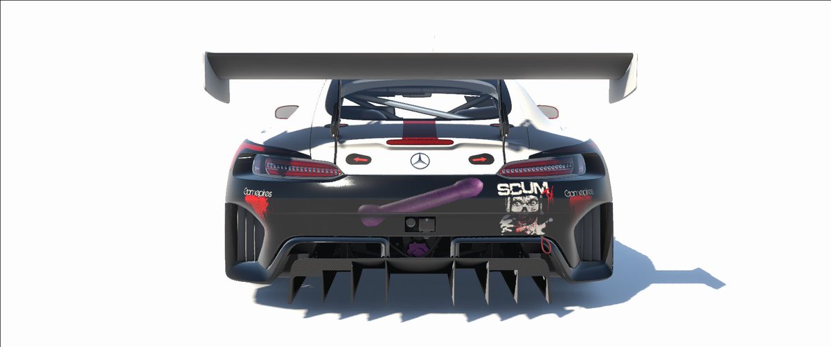 Sapper_17's tweet image. The paint has finally dried on the newest SCUM car design for the Mercedes GT3 that I will be running the Daytona 24HR in. Race starts at 11am eastern standard time. We will have 4 total drivers on the car for the 24 hours each doing 6 hours the stream will be for the whole race