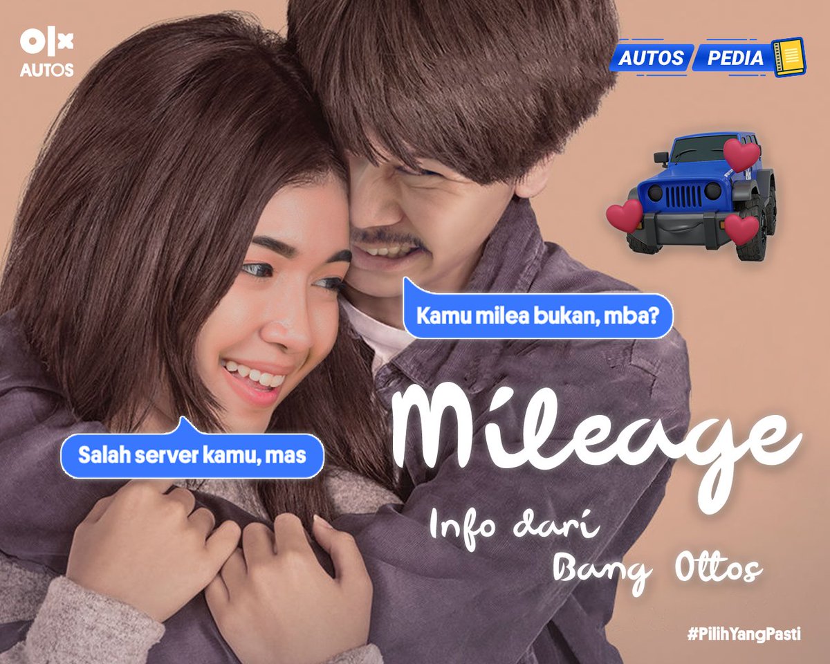 olxid_official's tweet photo. Jangan bingung, berat. Kamu nggak akan kuat, biar Bang Ottos aja yang jelasin 🤗

OLXers pernah denger Mileage nggak? Buat yang masih asing dengan kata ini, tenang! Bang Ottos bakal kupas tuntas lewat #AutosPedia.

#PilihYangPasti dan simak ✨sebuah utas✨ kali ini. #OLXAutos https://t.co/uxJK52uvwU