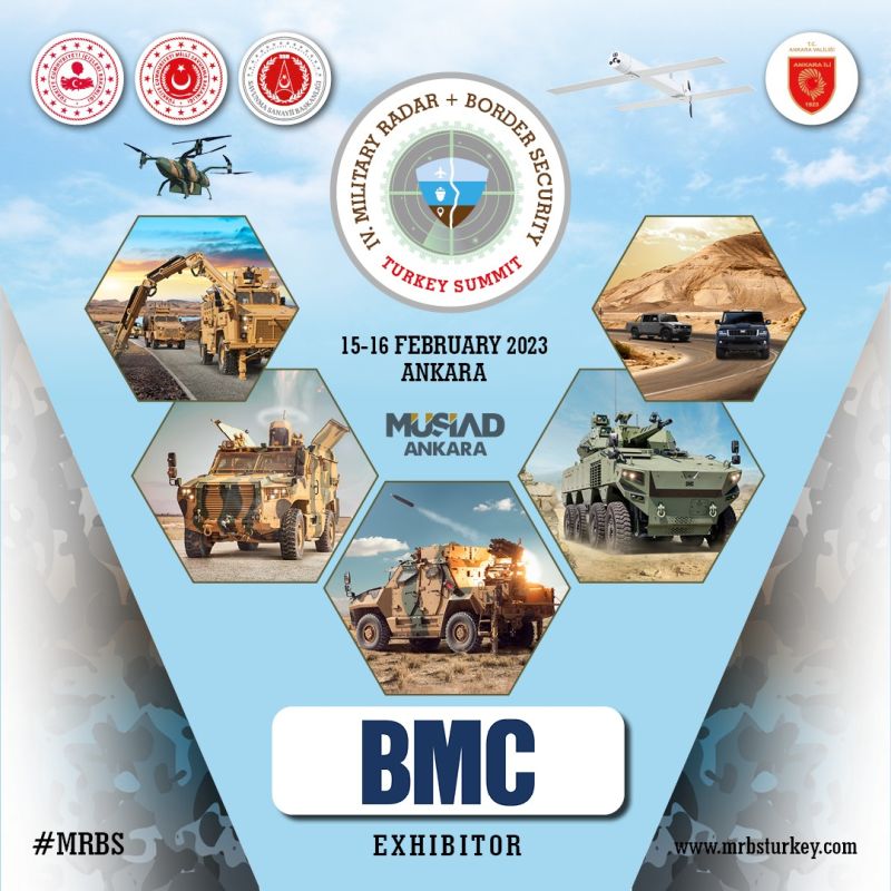 MRBSTurkey's tweet photo. We are delighted to welcome @BmcOtomotivTR as an "Exhibitor" at IV. MRBS, 15-16 February, Ankara
@MUSIADAnkara
For more information: https://t.co/HBtTuXjWFG
#logistics #defencelogistics
#bordersecurity #militaryradar #defenceindustry #defence https://t.co/1z0g75ErAf