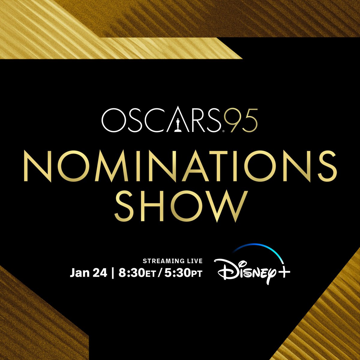 Drum roll, please… 🥁✨

Don’t miss The #Oscars Nominations Show, streaming live tomorrow at 8:30am ET/5:30am PT on #DisneyPlus in the US.