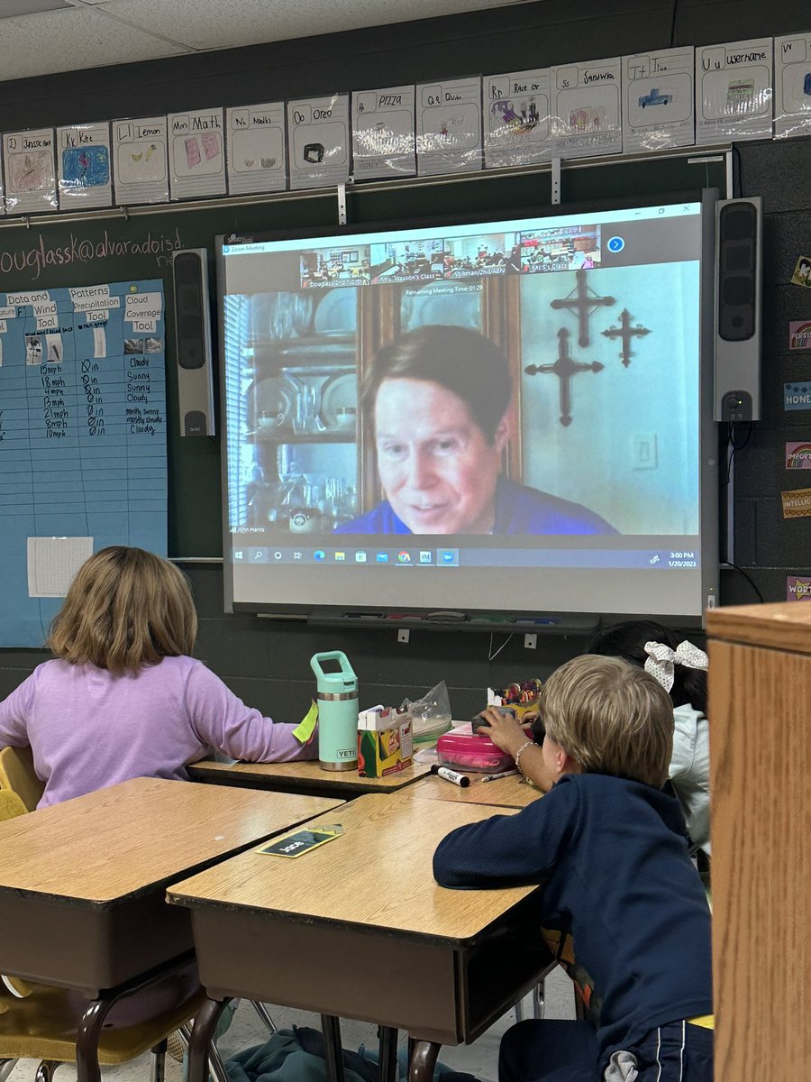 Thank you so much <a href="/JohnHarrisWx/">Chief Meteorologist John Harris</a>  from 2nd grade at <a href="/AlvaradoNorth/">Alvarado Elementary North</a> 😁⛈️☀️❄️ #AlvaradoExcellence