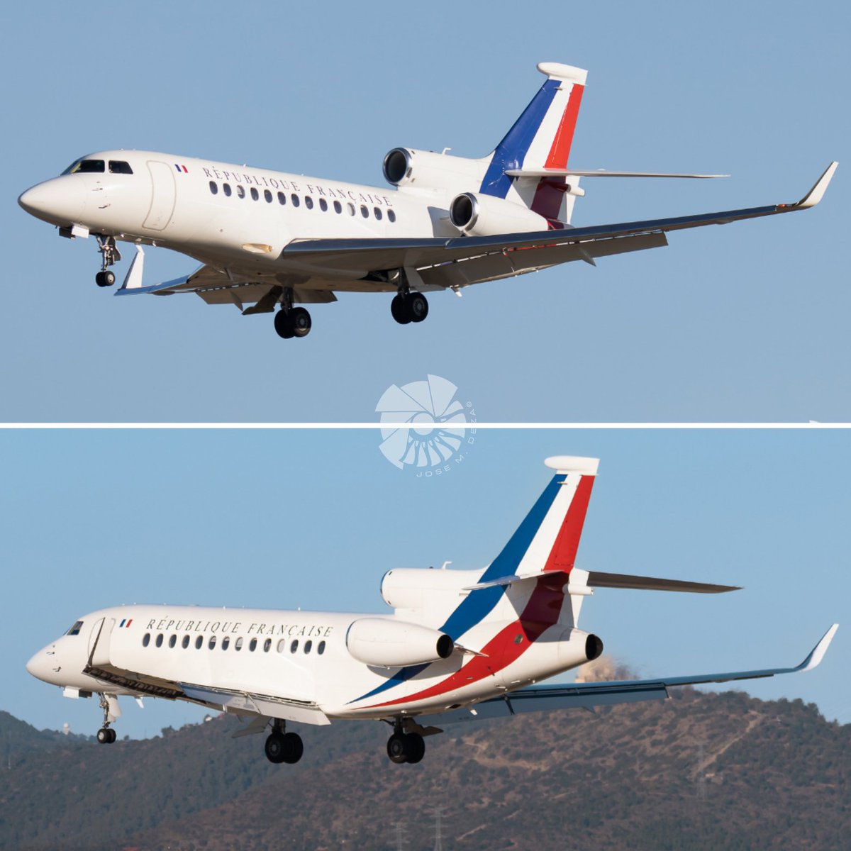 Arriving to Barcelona for a summit between France &amp; Spain 
République Française 
Dassault Falcon 900 F-RAFQ
Dassault Falcon 7X F-RAFA
Dassault Falcon 7X F-RAFB
<a href="/Armee_de_lair/">Armée de l'Air et de l'Espace</a> <a href="/air_comment/">AirComment</a> <a href="/VadeAviones/">VaDeAviones.com ✈️ 🇪🇸</a>  @spottersbcnprat