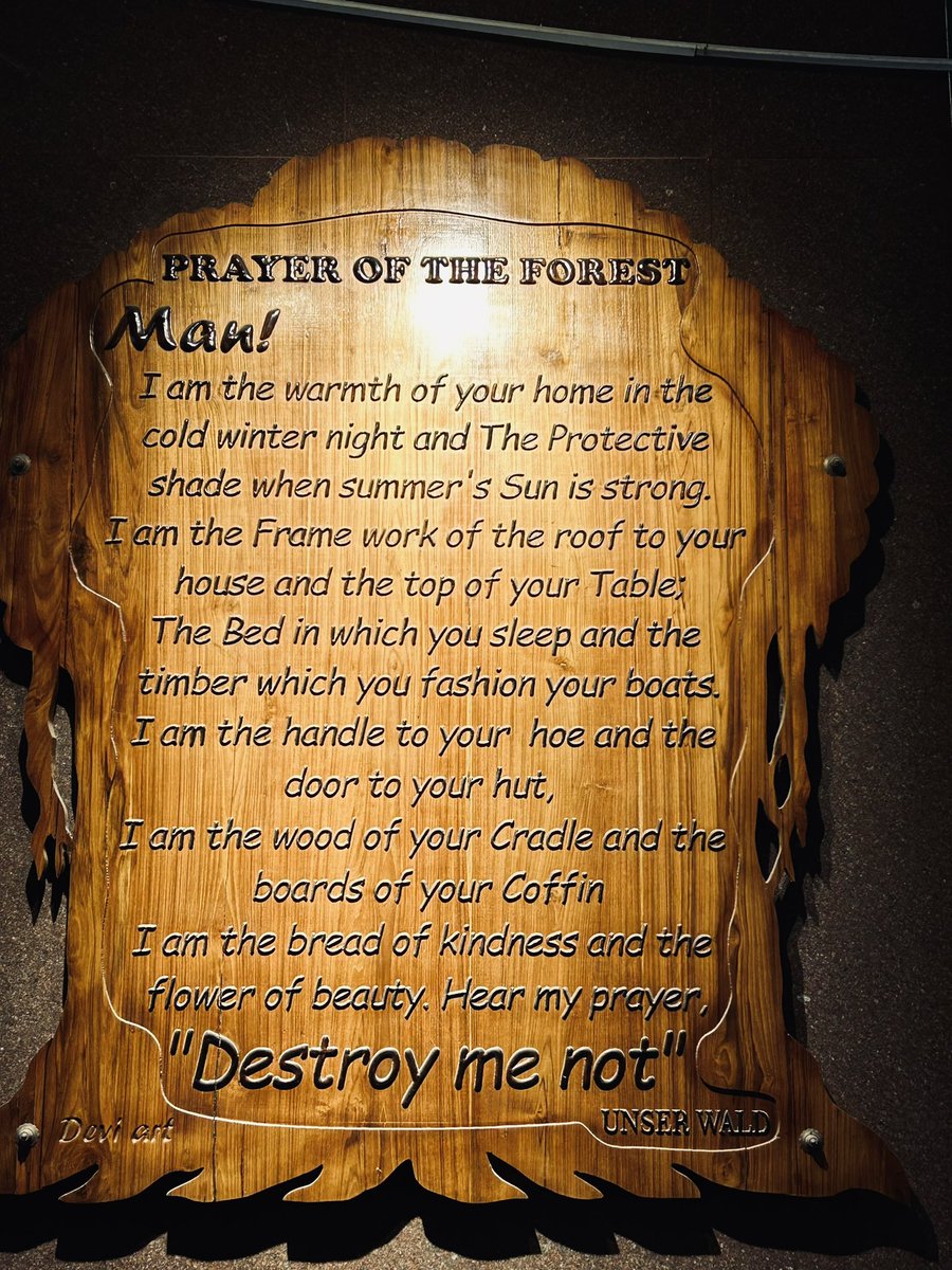 Akshay_Nomad's tweet photo. Aptly summed up the importance of Forest at Aranya Bhawan, Karnataka. It’s a high time that such message should be ingrained in young minds of the country. “Destroy me not”
@rameshpandeyifs
@DisttForester
@ParveenKaswan @pargaien
#ifstraining
#forest https://t.co/ughgZ4HGYj