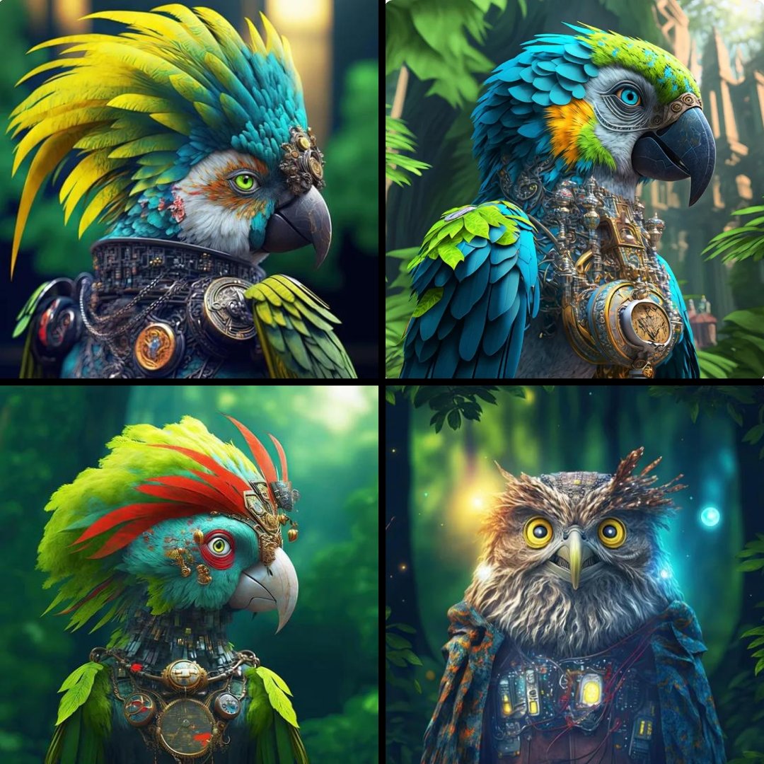 PoIygonParrot's tweet image. I'm delighted to be able to add another parrot to my #PolygonCitizens collection for just 45 $MATIC.

So far I've accumulated four Avian NFTs from the @Citizens_AI project by @PS_Labs and I don't plan on stopping here.

Meet Maximus, Cleo (top right), Indigo and Rafael the owl.